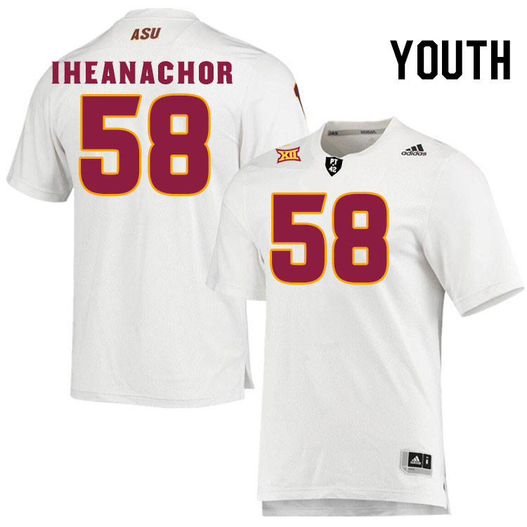 Youth #58 Max Iheanachor Arizona State Sun Devils College Football Jerseys Stitched-White